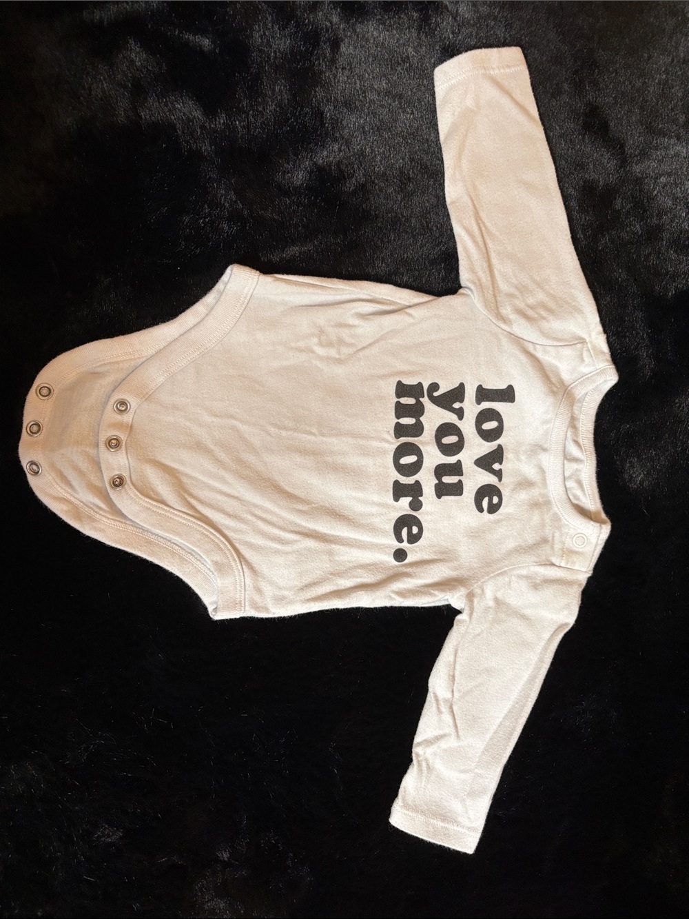 Garanimals Cream Long Sleeve Bodysuit with Black 'love you more.' Print